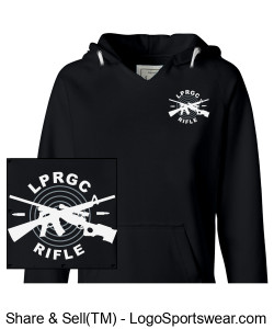 LPRGC womans black v-neck hoodie with logo Design Zoom